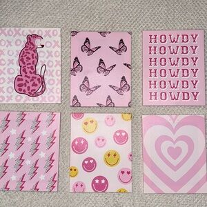 Pink Patterned Art Prints Set